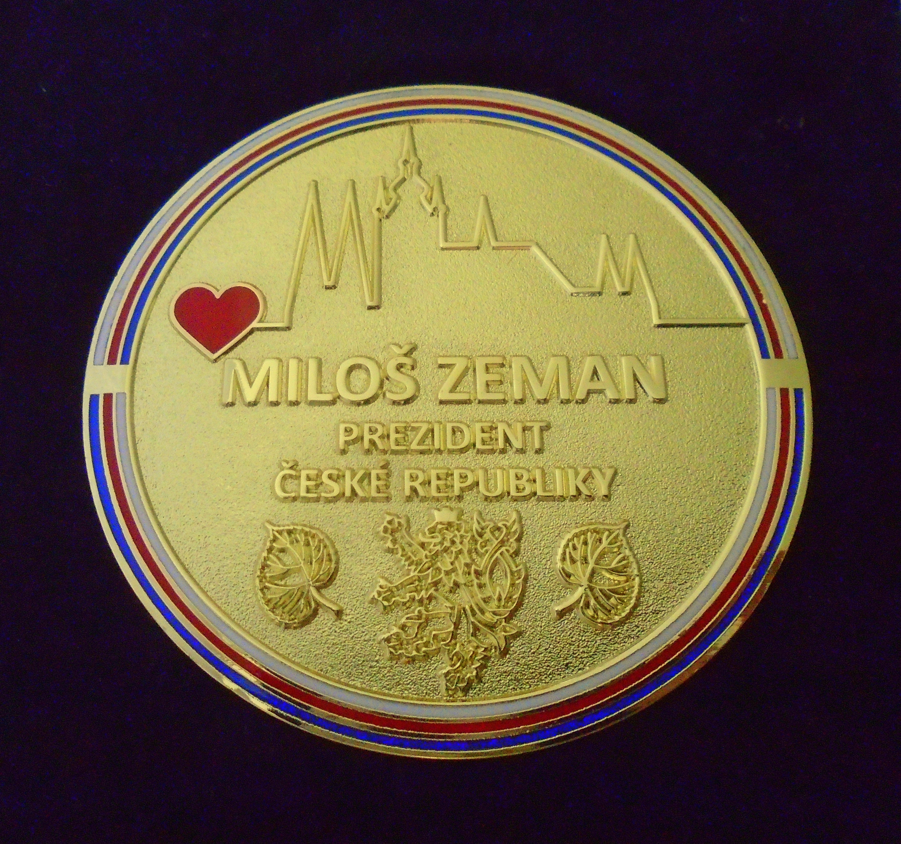 Medaile - prezident Miloš Zeman.